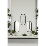 Ucr Home Oval Aynalı Duvar Aksesuarı Sunumluk İkramlık Kahve Ve Çay Çok Amaçlı 3 Adet