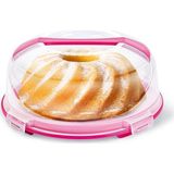 Üçsan Kapaklı Kek & Pasta Fanusu 34 cm Büyük Boy 7 Litre - Pembe