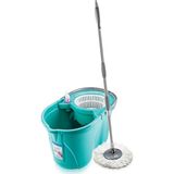 Üçtem Mikrofiber Mop Temizlik Seti - 360° Döner Başlıklı - Yeşil
