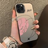 Ucuc iPhone 11 Pro Max Uyumlu Sert Akrilik Arka Silikon Kenar Lens Koruma Şık Baskı Kılıf - Siyah