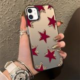 Ucuc iPhone 11 Uyumlu Sert Akrilik Arka Silikon Kenar Lens Koruma Şık Baskı Kılıf - Siyah