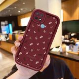 Ucuc Oppo A15/A15S Uyumlu Darbeye Dayanıklı Kamera Korumalı Bordo Silikon Baskı Desenli Kılıf - Bordo - Altın