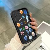 Ucuc Samsung Galaxy M12/A12 Uyumlu Siyah Silikon Şık Baskı Kılıf Darbeye Dayanıklı Kamera Korumalı