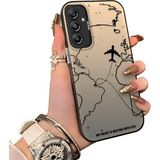 Ucuc Samsung Galaxy M34 5g Uyumlu Telefon Kılıfı Uçak Deseni Akrilik Sert Arka Silikon Kenar Lens Korumalı Darbe Koruma - Siyah