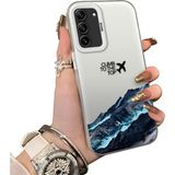 Ucuc Samsung Galaxy S21 Fe 5g Uyumlu Sert Akrilik Arka Silikon Kenar Lens Koruma Kar Dağı Deseni Kılıfı - Gümüş - Altın