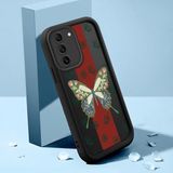 Ucuc Samsung Galaxy S21 Fe 5g Uyumlu Silikon Malzeme Darbeye Dayanıklı Siyah Renkli Kılıf Kelebek Gül Deseni - Siyah - Altın
