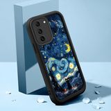 Ucuc Samsung Galaxy S21 Fe 5g Uyumlu Siyah Silikon Kılıf Van Gogh Gökyüzü Desenli Darbeye Dayanıklı Lens Koruma - Siyah - Altın