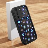 Ucuc Samsung Galaxy S21 Fe 5g Uyumlu Siyah Silikon Nazar Boncuğu Desenli Lens Koruma Şok Emici Esnek Kılıf