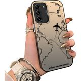 Ucuc Samsung Galaxy S21 Fe 5g Uyumlu Telefon Kılıfı Uçak Deseni Akrilik Sert Arka Silikon Kenar Lens Korumalı Darbe Koruma - Siyah