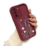 UCUC Samsung Galaxy S21 FE ile Uyumlu Desenli Yüksek Kalite Bordo Silikon Kılıf Kamera Korumalı Düşmeye Dayanıklı Kapak Telefon Kılıfı