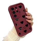 UCUC Samsung Galaxy S23 Ultra ile Uyumlu Desenli Yüksek Kalite Bordo Silikon Kılıf Kamera Korumalı Düşmeye Dayanıklı Kapak Telefon Kılıfı