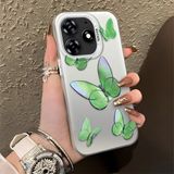 Ucuc Tecno Spark 10 Pro(Kı7) Uyumlu Sert Akrilik Arka Silikon Kenar Lens Koruma Şık Baskı Kılıf - Gümüş - Altın