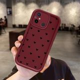 Ucuc Xiaomi Redmi 12C/11A Uyumlu Anti-Çarpma Kamerası Koruma Sevgi Ikonu Desen Burgundy Silikon Kılıf - Bordo