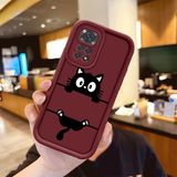 Ucuc Xiaomi Redmi Note 11/11S Uyumlu Darbeye Dayanıklı Kamera Korumalı Bordo Silikon Baskı Desenli Kılıf - Bordo - Altın