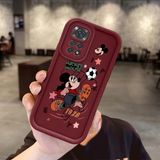 Ucuc Xiaomi Redmi Note 11/11S Uyumlu Darbeye Dayanıklı Kamera Korumalı Bordo Silikon Baskı Desenli Kılıf - Redmi Note 11S
