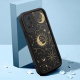 Ucuc Xiaomi Redmi Note 12 Pro 4g Uyumlu Siyah Silikon Ay Desenli Lens Koruma Şok Emici Esnek Kılıf - Siyah - Altın