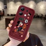 Ucuc Xiaomi Redmi Note 13 4g Uyumlu Darbeye Dayanıklı Kamera Korumalı Bordo Silikon Baskı Desenli Kılıf