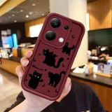 Ucuc Xiaomi Redmi Note 13 Pro 4g Uyumlu Darbeye Dayanıklı Kamera Korumalı Bordo Silikon Baskı Desenli Kılıf - Bordo - Altın
