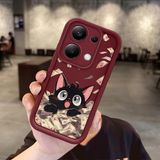 Ucuc Xiaomi Redmi Note 13 Pro 4g Uyumlu Darbeye Dayanıklı Kamera Korumalı Bordo Silikon Baskı Desenli Kılıf
