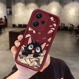Ucuc Xiaomi Redmi Note 13 Pro Plus 5g Uyumlu Darbeye Dayanıklı Kamera Korumalı Bordo Silikon Baskı Desenli Kılıf