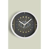 Üçüncü Göz - Altıncı Çakra Temalı Modern Duvar Saati - 30cm - Önü Camlı Beyaz Kasa, JH0152S30BKP