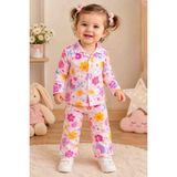 Uçurtma Baby Kids Babycan Çicek Desenli Mevsimlik Kız Bebek Pijama Takımı - 00-Pembe - 9 - 12 Ay