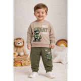 Uçurtma Baby Kids Deco Dinazor Baskılı Mevsimlik Erkek Çocuk Alt Üst Eşofman 2'li Takım Iki Iplik - 3-4 Y - 00430 Yeşil