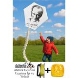 Uçurtma Çıtalı Atatürk Modeli Yedek Ipli 1 Adet Artlantis Çıtalı Uçurtma Demonte 1 Adet - Çok Renkli