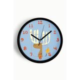 Uçurtma Uçuran Sevimli Geyik Çocuk Odası Duvar Saati - 25cm - Önü Camlı Siyah Kasa, JH1022S25SKP