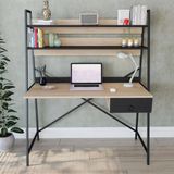 Ucuz Al Rumba Metalli Çalışma Masası 150 cm Yükseklik Atlantik Çam ve Siyah Suntalam Malzeme ile Modern Tasarım - Yükseklik: 150Derinlik: 55Genişlik: 124 - Atlantik Çam - Siyah