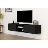 Ucuz Al Vista 2 Kapaklı Duvara Askı 180 cm Tv Ünitesi - Siyah