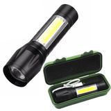 Ucuz Geldi Mini LED El Feneri, Şarjlı, 5W, 200LM, 3 Mod Işık, Avcı Balıkçı Kamp Bekçi Polis Feneri Şarjlı Odak Ayarlı Cata Siyah Mini Led Fener