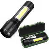 Ucuz Geldi Mini Led El Feneri, Şarjlı, 5W, 200Lm, 3 Mod Işık, Avcı Balıkçı Kamp Bekçi Polis Feneri Şarjlı Odak Ayarlı Cata Siyah Mini Led