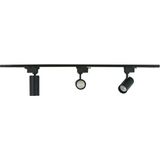 Ucuz Geldi Mini Ray Spot Set Siyah Kasa Sarı Işık Gu10 Duylu 3 Spot Lamba + 1 Mt Ray + 3 Gu10 Led Ampul