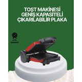 Ucuz Tekno 2000 Watt Teflon Tost Makinesi – Geniş Plaka, Ayarlanabilir Isı, Kolay Temizlik