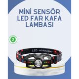 Ucuz tekno El Sensörlü LED Far Suya Dayanıklı Şarjlı Kafa Lambası