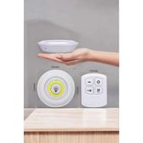 Ucuz Tekno Led Lamba 3'lü Uzaktan Kumandalı Yapışkanlı Beyaz Işık