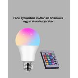 Ucuz Tekno Rgb Uzaktan Kumandalı LED Ampul 16 Renk Dekoratif Aydınlatma