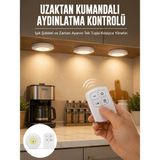 Ucuz Tekno Spot Lamba LED Işık 3'lü Uzaktan Kumandalı Pilli Yapışkanlı Kablosuz Yeni Nesil