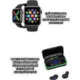 Ucuz ve Kaliteli Kulaklıklı Saat Seti Bluetooth Bağlantılı Akıllı Saat ve Kulaklık - 35 - 48 mm - 1 - 01P-Pembe
