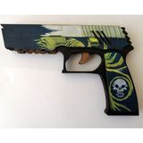 Ucuza Burada Ahşap Cs-Go Wingshot Renkli Lastik Atan Tabanca - Sarı