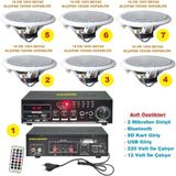 Ucuzcu Market (1 Adet Anfi + 6 Adet 100V 16 cm Tavan Hoparlör)Tavan Hoparlör Seti