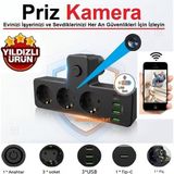 Ucuzcu Market 3'lü Akım Korumalı Priz Wifi Ev Güvenlik Kamerası (Dünyanın Heryerinden Canlı Izlenir+Kayıt Yapar)