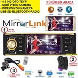 Ucuzcu Market 4.1 Inç Ekran Oto Teyp (4 LED Geri Vites Kamera-Direksiyon Kumanda-Bluetooth-Radıo-Usb-Sd Kart Giriş)