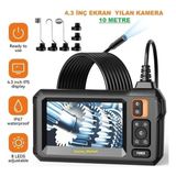 Ucuzcu Market Kalite 10 Metre 4.3 Inç Ekran Yılan Kamera (Ayarlanabilir 8 Parlak Led)