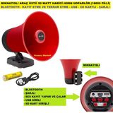 Ucuzcu Market Mıknatıslı Araç Üstü (Bluetooth - USB -Sd Kartlı - Şarjlı) 18650 Pilli 50 Watt Harici Horn Hoparlör