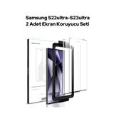 ucuzmi bulvar telefon Samsung S22 Ultra - S23 Ultra Aslan 2 Pro uyumlu 2 Adet Ekran Koruyucu Kavisli Temperli Cam