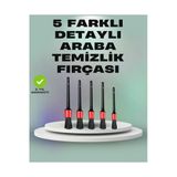 Ucuztekno 5'Li Araç Temizlik Fırça Seti-Detaylı Temizlik İçin Çok Amaçlı Fırçalar