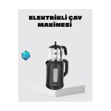 Ucuztekno Sinbo Elektrikli Çay Makinesi 1.7 L Su Isıtıcı Ve Cam Demlikli Güvenli Kullanım