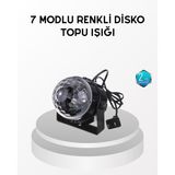Ucuztekno tekno 7 Renk Modlu Müzik Sensörlü Disko Topu – LED Işıklı Parti Aydınlatması 2026